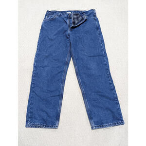 Carhartt Men's Blue Wash Mid-Rise Flannel Lined Jeans Size 38/40